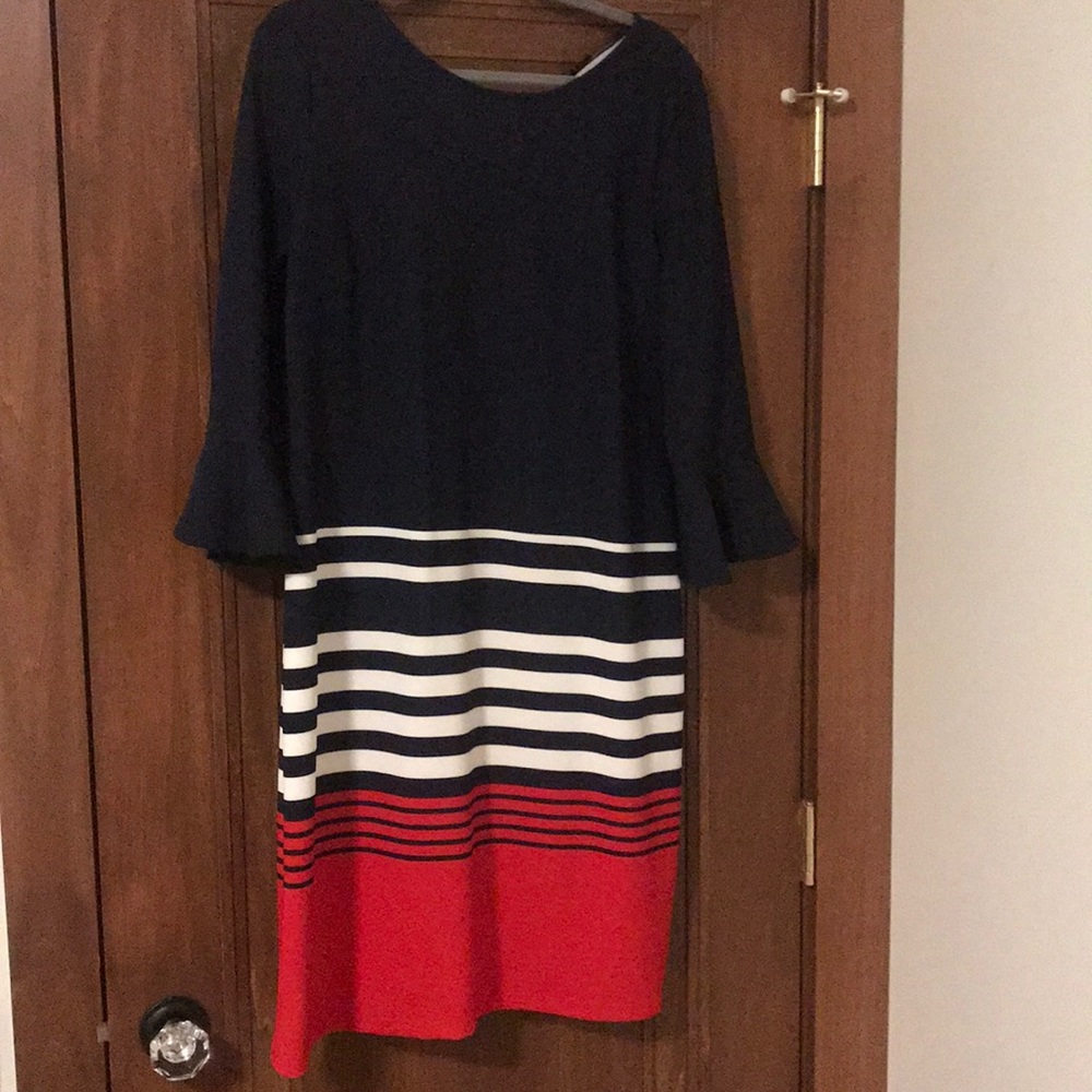 Navy Striped Dress Size 16